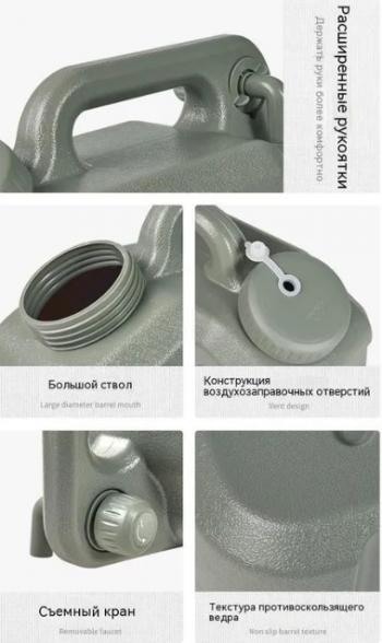 2 499 р. Канистра Naturehike кемпинговая, 12 л. зеленая Naturehike cnh22cj018-arg12  с доставкой в г. Воронеж. Увеличить фотографию 3