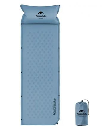3 019 р. Коврик самонадувающийся с подушкой Naturehike, 185х60х2,5 см, синий Naturehike nh15q002-d-blsn  с доставкой в г. Воронеж. Увеличить фотографию 1