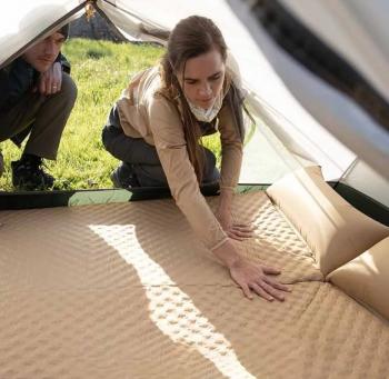 3 019 р. Коврик самонадувающийся с подушкой Naturehike, 185х60х2,5 см, песочный Naturehike nh15q002-d-yesn  с доставкой в г. Воронеж. Увеличить фотографию 7