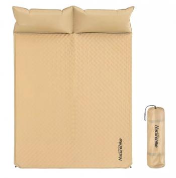 5 749 р. Коврик самонадувающийся Naturehike двойной, с подушками, 185х130х2,5 см, песочный Naturehike nh18q010-d-nye  с доставкой в г. Воронеж. Увеличить фотографию 1