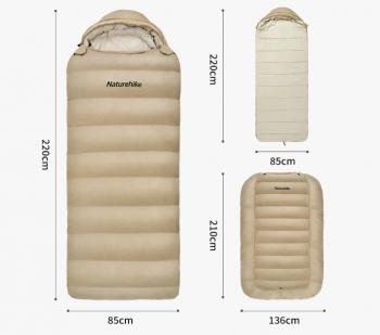 38 999 р. Мешок спальный Naturehike XS1000, 220х85 см, (правый) (ТК: -10C), зелёный Naturehike cnh22sd008-gr1000xs  с доставкой в г. Воронеж. Увеличить фотографию 6