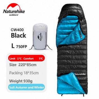 21 949 р. Мешок спальный Naturehike Ultralight CW400 L , 220х85 см, (правый) (ТК: +5C), черный Naturehike nh18c400-d-bll  с доставкой в г. Воронеж. Увеличить фотографию 2