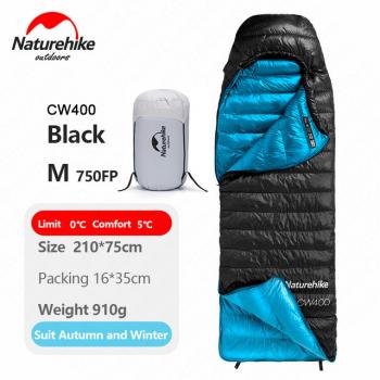 21 019 р. Мешок спальный Naturehike Ultralight CW400 M , 210х75 см, (правый) (ТК: +5C), черный Naturehike nh18c400-d-blm  с доставкой в г. Воронеж. Увеличить фотографию 2