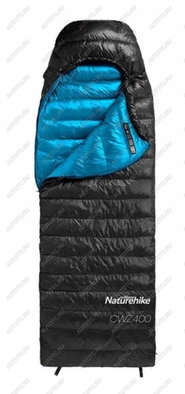 12 999 р. Мешок спальный Naturehike Ultralight CWZ400 L, 220х85 см, (правый) (ТК: +7C), черный Naturehike nh19w400-z-bll  с доставкой в г. Воронеж