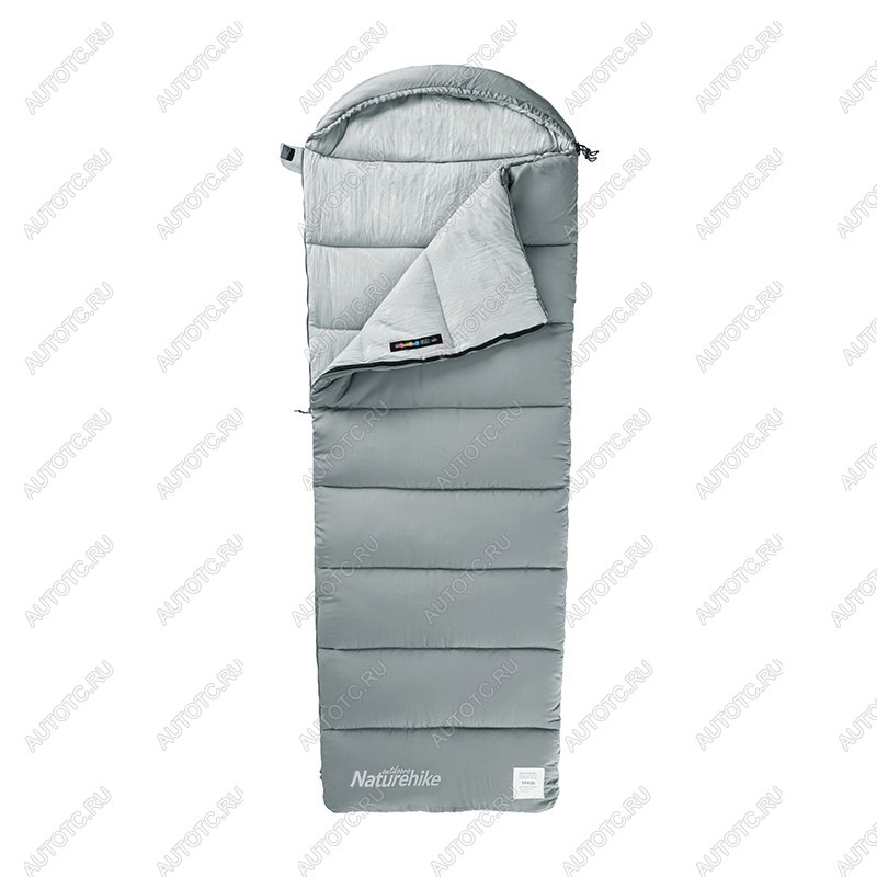 4 859 р. Мешок спальный Naturehike Envelope M300, (190+30)х80 см, (правый) (ТК: +6C), серый Naturehike nh20msd02-gm300  с доставкой в г. Воронеж