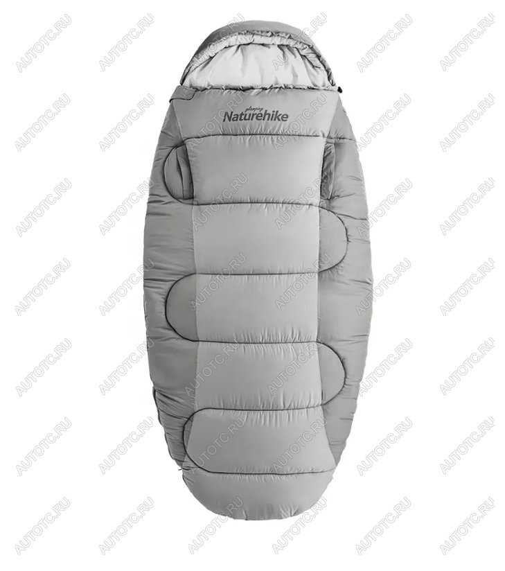 10 329 р. Мешок спальный Naturehike Oval PS200, 220х95 см, (левый) (ТК: +9C), серый Naturehike nh20msd03-ps200g-l  с доставкой в г. Воронеж