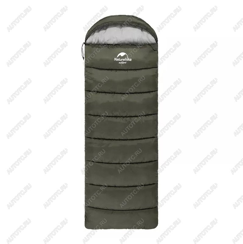 4 289 р. Мешок спальный Naturehike U250, (190х30)х75 см, (левый) (ТК: +6C), темно-зеленый Naturehike nh20msd07-arm250-l  с доставкой в г. Воронеж