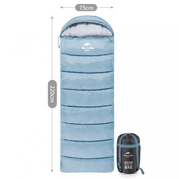 3 609 р. Мешок спальный Naturehike U250, (190х30)х75 см, (левый) (ТК: +6C), голубой Naturehike nh20msd07-blu250-l  с доставкой в г. Воронеж. Увеличить фотографию 3
