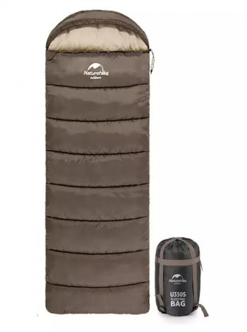3 499 р. Мешок спальный Naturehike U150, 220х75 см, (ТК: +11C), правый, коричневый Naturehike nh20msd07-g150  с доставкой в г. Воронеж. Увеличить фотографию 1