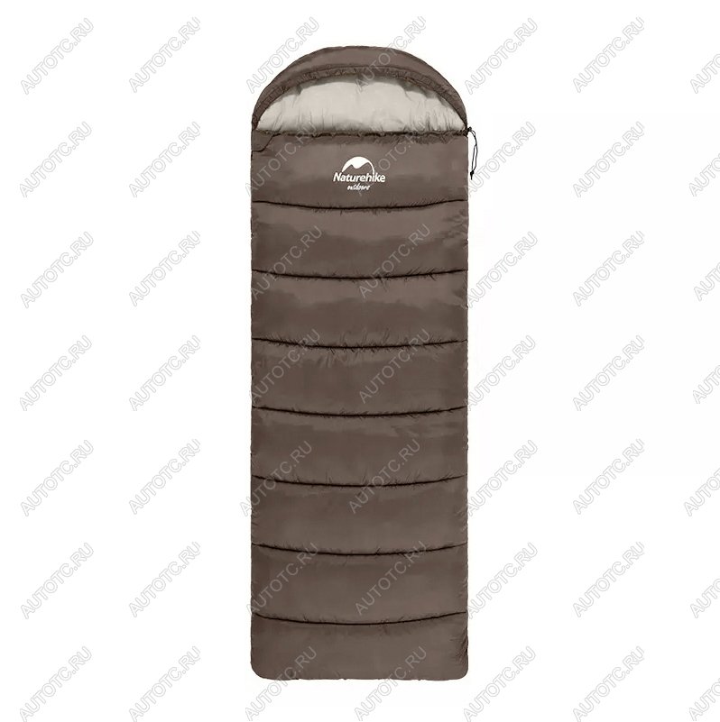 4 289 р. Мешок спальный Naturehike U250, (190х30)х75 см, (правый) (ТК: +6C), коричневый Naturehike nh20msd07-gre250  с доставкой в г. Воронеж
