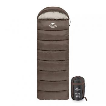 5 939 р. Мешок спальный Naturehike U350S, (190+30)х75 см, (ТК: -3C), (правый), коричневый Naturehike nh20msd07-gre350s  с доставкой в г. Воронеж. Увеличить фотографию 2