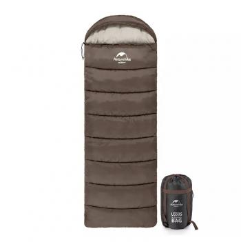 5 739 р. Мешок спальный Naturehike U350S, (190+30)х75 см, (ТК: -3C), (левый), коричневый Naturehike nh20msd07-gre350s-l  с доставкой в г. Воронеж. Увеличить фотографию 2