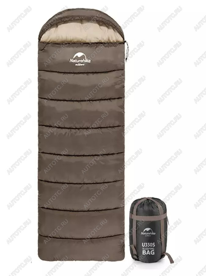 4 269 р. Мешок спальный Naturehike U350, (190х30)х75 см, (левый) (ТК: +1C), коричневый Naturehike nh20msd07-gu350-l  с доставкой в г. Воронеж