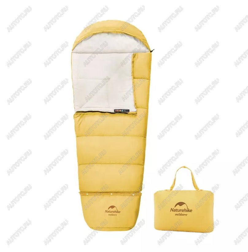 6 339 р. Мешок спальный Naturehike Compact C180, 190х75 см, (правый) (ТК: +12C), Желтый Naturehike nh21msd01-c180ye  с доставкой в г. Воронеж