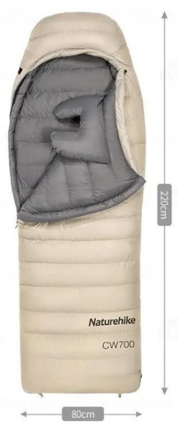 43 999 р. Мешок спальный Naturehike CW700, 220х80 см, (правый) (ТК: -2C), бежевый Naturehike nh22yd001-kh700g  с доставкой в г. Воронеж. Увеличить фотографию 1