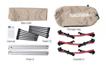 13 999 р. Раскладушка Naturehike XJC04 190х65х38 см, до 150 кг, черная Naturehike nh19jj006-bl  с доставкой в г. Воронеж. Увеличить фотографию 7