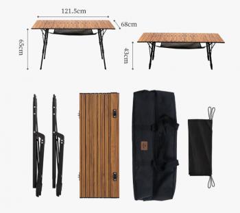 14 999 р. Стол туристический Naturehike складной, 121.5х68х65 см,с телескопическими ножками, светло-коричневый Naturehike nh19z003-d-wgl  с доставкой в г. Воронеж. Увеличить фотографию 2