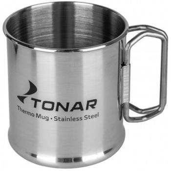 379 р. Кружка ТОНАР 300ML металлическая (нержавеющая сталь), со складными ручками ТОНАР t.tk-035-300  с доставкой в г. Воронеж. Увеличить фотографию 1