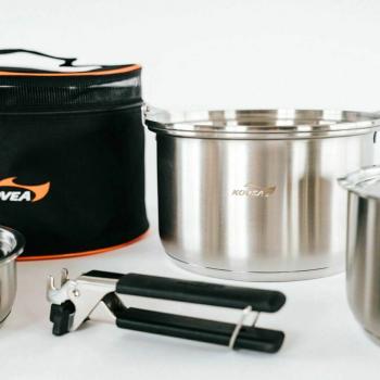 18 499 р. Набор посуды Kovea KOVEA TRIPLE STAINLESS COOKWARE-L KOVEA kcw-1901  с доставкой в г. Воронеж. Увеличить фотографию 3