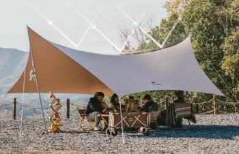 44 849 р. Тент кемпинговый Naturehike Lianyun, алюминиевый каркас, золотистый 690х480 см Naturehike cnh22zp023-gold  с доставкой в г. Воронеж. Увеличить фотографию 3