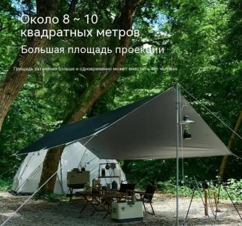 8 929 р. Тент кемпинговый Naturehike 3Х5 м., черно-серебристый винил Naturehike nh20tm006-vcslv35  с доставкой в г. Воронеж. Увеличить фотографию 2