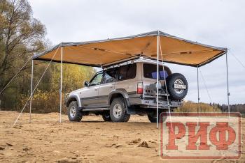 25 749 р. Маркиза автомобильная РИФ комбинированная (прямоугольная с веерной частью) 2,0х2,5 м (левая) РИФ rifavf0720250601  с доставкой в г. Воронеж. Увеличить фотографию 1