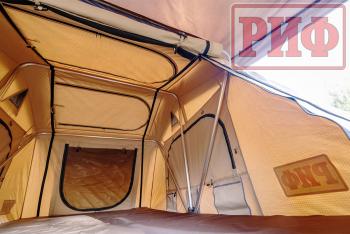 123 999 р. Палатка на крышу автомобиля РИФ Soft RT01-140, тент песочный, корпус черный, 240х140х130 см РИФ rifrt011406090w  с доставкой в г. Воронеж. Увеличить фотографию 13