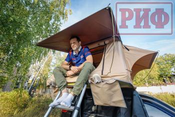 123 999 р. Палатка на крышу автомобиля РИФ Soft RT01-140, тент песочный, корпус черный, 240х140х130 см РИФ rifrt011406090w  с доставкой в г. Воронеж. Увеличить фотографию 11