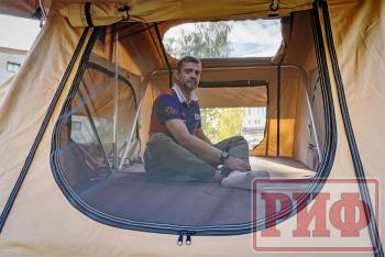 123 999 р. Палатка на крышу автомобиля РИФ Soft RT01-140, тент песочный, корпус черный, 240х140х130 см РИФ rifrt011406090w  с доставкой в г. Воронеж. Увеличить фотографию 15