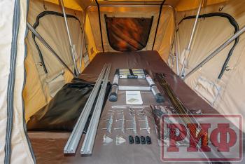 123 999 р. Палатка на крышу автомобиля РИФ Soft RT01-140, тент песочный, корпус черный, 240х140х130 см РИФ rifrt011406090w  с доставкой в г. Воронеж. Увеличить фотографию 25