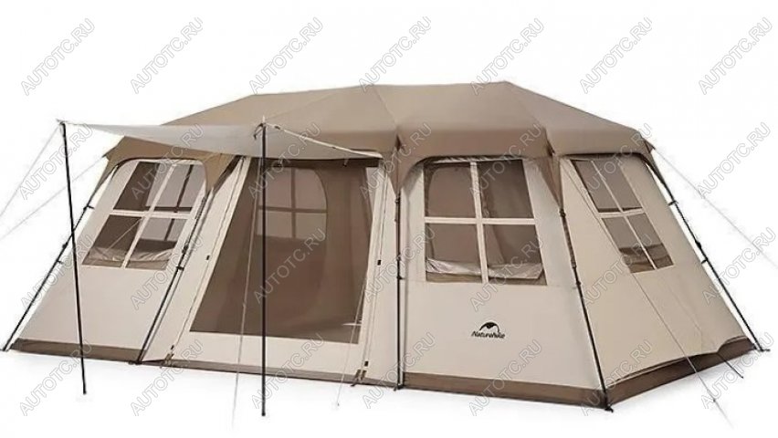 85 999 р. Палатка Naturehike Village 17, 4-местная, автоматическая, алюминиевый каркас, коричневая Naturehike cnh22zp021-br  с доставкой в г. Воронеж