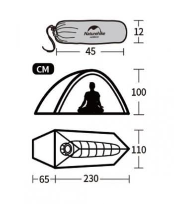 15 249 р. Палатка Naturehike Cloud Up Si 1-местная, алюминиевый каркас, сверхлегкая, синяя Naturehike nh18t010-t-1dnav  с доставкой в г. Воронеж. Увеличить фотографию 2