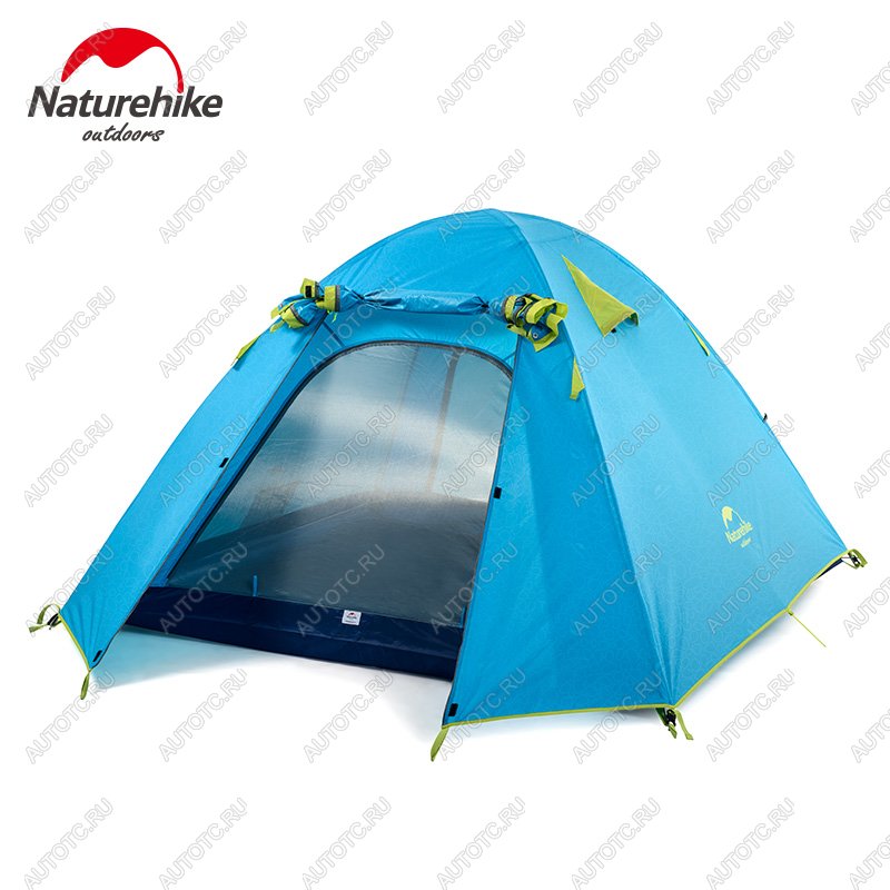 9 839 р. Палатка Naturehike P-Series 2-местная, алюминиевый каркас, голубая Naturehike nh18z022-p-2sbl  с доставкой в г. Воронеж