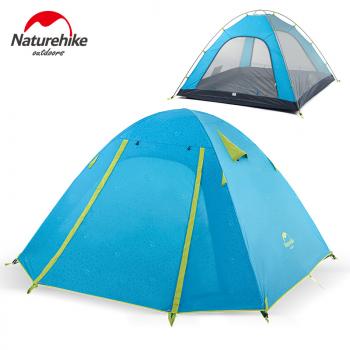 11 989 р. Палатка Naturehike P-Series 4-местная, алюминиевый каркас, голубая Naturehike nh18z044-p-4sbl  с доставкой в г. Воронеж. Увеличить фотографию 1