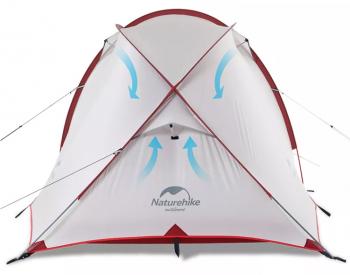 26 969 р. Палатка Naturehike Hiby Si 4-местная, алюминиевый каркас, серо-красный Naturehike nh19zp005-dg  с доставкой в г. Воронеж. Увеличить фотографию 4