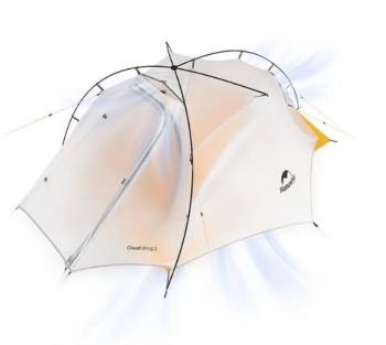 22 999 р. Палатка Naturehike Cloud Up-Wing Si 2-местная, алюминиевый каркас, серо-желтая Naturehike nh19zp083-2-2wdgrye  с доставкой в г. Воронеж. Увеличить фотографию 2