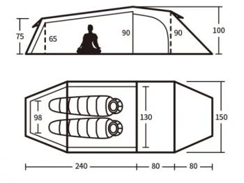 37 949 р. Палатка Naturehike Opalus Si 2-местная, алюминиевый каркас, зеленый Naturehike nh20zp001-dfgr  с доставкой в г. Воронеж. Увеличить фотографию 2