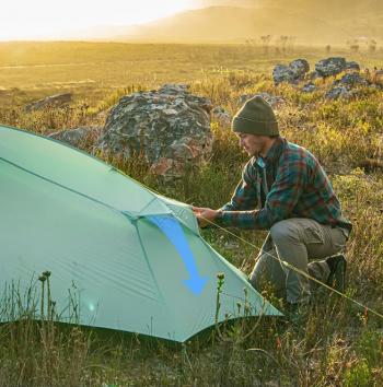 14 609 р. Палатка Naturehike Outdoor 2-местная, алюминиевый каркас, сверхлегкая, голубой Naturehike nh20zp091-2lbl  с доставкой в г. Воронеж. Увеличить фотографию 20