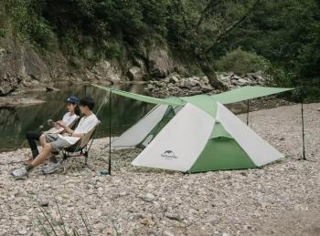 13 999 р. Палатка Naturehike Butterfly 2-местная, алюминиевый каркас, бело-зеленая Naturehike nh21yw132-whgr  с доставкой в г. Воронеж. Увеличить фотографию 5