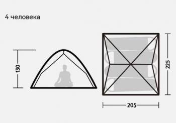 8 749 р. Палатка Naturehike 4-местная, быстросборная, серо-красная Naturehike nh21zp008-4grrd  с доставкой в г. Воронеж. Увеличить фотографию 3