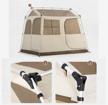 29 699 р. Палатка Naturehike Village 5.0 4-местная, алюминиевый каркас, снежная юбка, бежевая Naturehike nh21zp009-kh  с доставкой в г. Воронеж. Увеличить фотографию 12