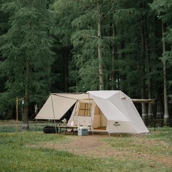 29 699 р. Палатка Naturehike Village 5.0 4-местная, алюминиевый каркас, снежная юбка, бежевая Naturehike nh21zp009-kh  с доставкой в г. Воронеж. Увеличить фотографию 9