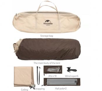 13 949 р. Палатка Naturehike Ango 3-местная, быстросборная, бежевая Naturehike nh21zp010-kh  с доставкой в г. Воронеж. Увеличить фотографию 11