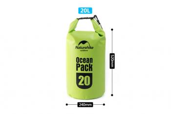 1 059 р. Гермомешок Naturehike Ocean Pack 20 л. (зелёный) Naturehike fs15m010-j-20gr  с доставкой в г. Воронеж. Увеличить фотографию 3