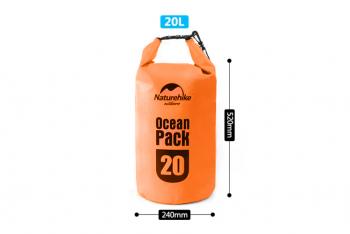 1 119 р. Гермомешок Naturehike Ocean Pack 20 л. (оранжевый) Naturehike fs15m010-j-20or  с доставкой в г. Воронеж. Увеличить фотографию 2