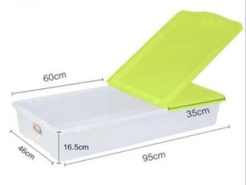 5 349 р. Короб для хранения IRIS UNDER-BED PLASTIC BOX 46л, зеленый IRIS OHYAMA ub950-gr  с доставкой в г. Воронеж. Увеличить фотографию 3