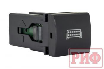 899 р. Кнопка ВКЛВЫКЛ, голубой, FRONT LIGHTS TOYOTA 22x22 РИФ rif22-1-7111904  с доставкой в г. Воронеж. Увеличить фотографию 1