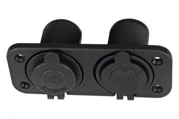 1 249 р. Розетка комбинированная с USB 3,1А на монтажной панели РИФ rif22-4-1009100  с доставкой в г. Воронеж. Увеличить фотографию 2