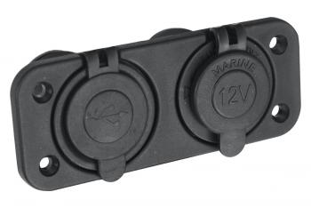 1 249 р. Розетка комбинированная с USB 3,1А на монтажной панели РИФ rif22-4-1009100  с доставкой в г. Воронеж. Увеличить фотографию 1