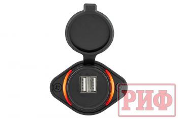 1 249 р. Розетка USB 3,1А накладное крепление, красная подсветка РИФ rif22-4-21450  с доставкой в г. Воронеж. Увеличить фотографию 3